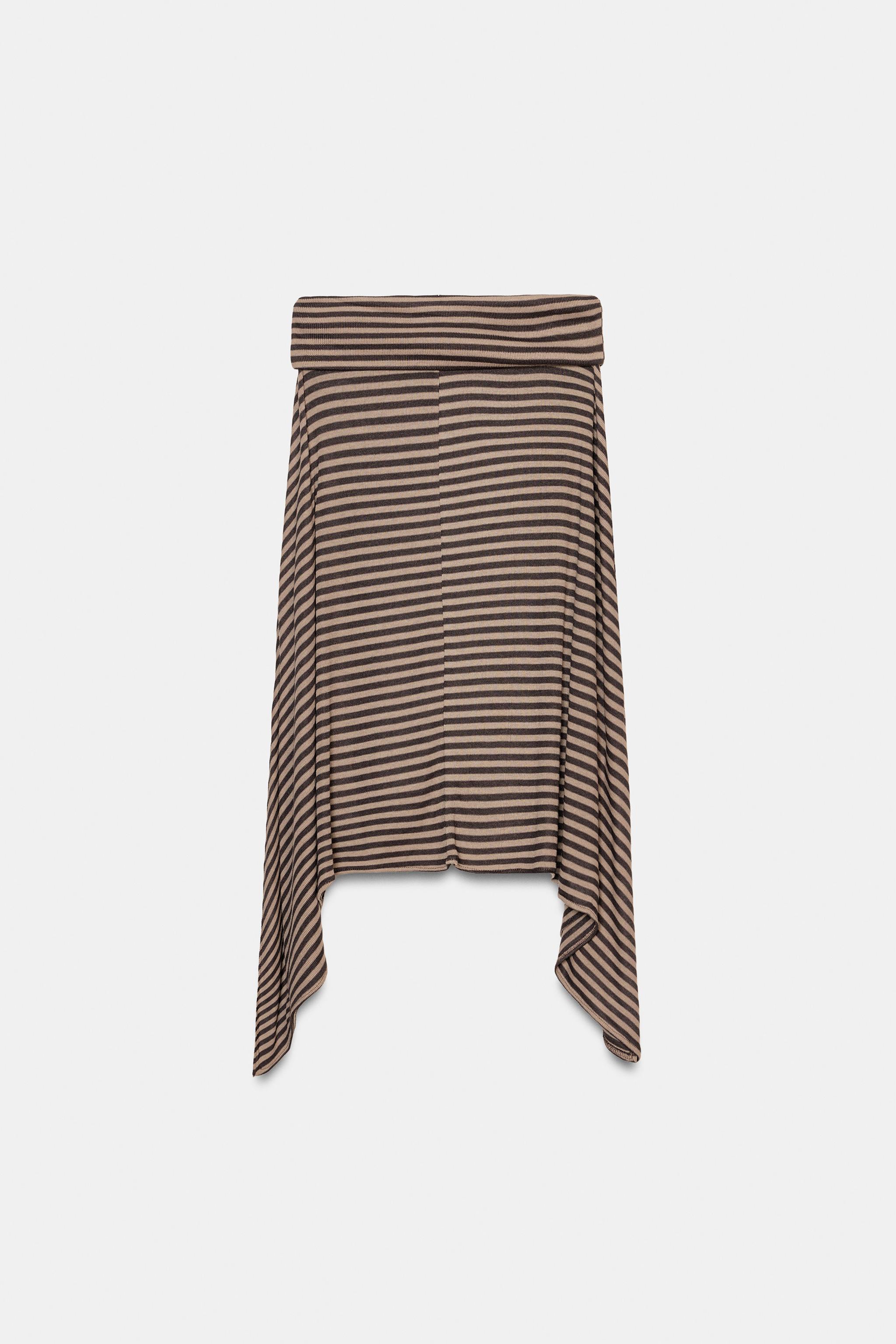 JUPE ASYMÉTRIQUE À RAYURES